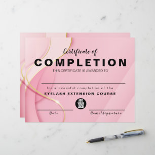 Papier Élégant Glam Iradiscent Certificat d'achèvement