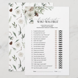 Papier Élégant Il Dit Qu'Elle A Dit Winter Fête des marié