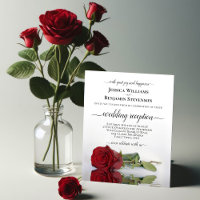 Élégant Invitation de réception de mariage Red Ros