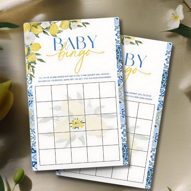 Papier Élégant jeu de Baby shower de citron (Créateur téléchargé)