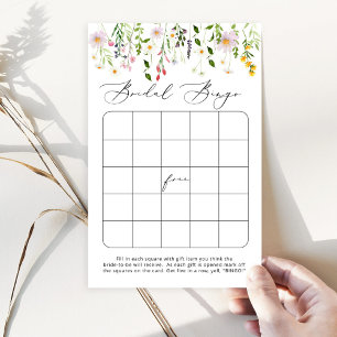 Papier Élégant jeu de bingo de douche nuptiale Fleur sauv