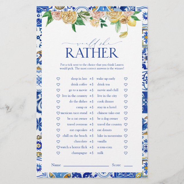 Papier Élégant jeu de Fête des mariées de citron méditerr (Devant)