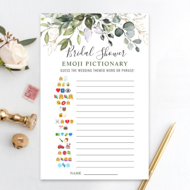 Papier Elégant jeu de Fête des mariées Eucalyptus aquarel (Créateur téléchargé)