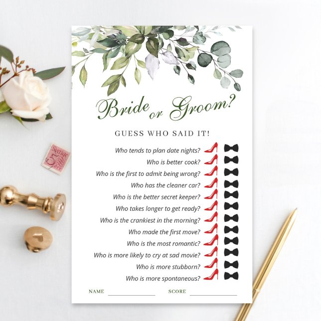 Papier Elégant jeu de Fête des mariées Eucalyptus aquarel (Créateur téléchargé)
