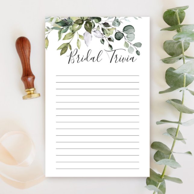 Papier Elégant jeu de Fête des mariées Eucalyptus verdure (Créateur téléchargé)