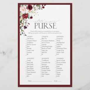 Papier Élégant jeu de Fête des mariées florale Burgundy B