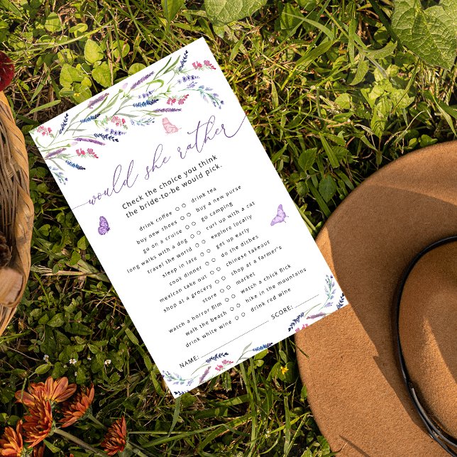 Papier Élégant jeu de Fête des mariées Lavender (Créateur téléchargé)