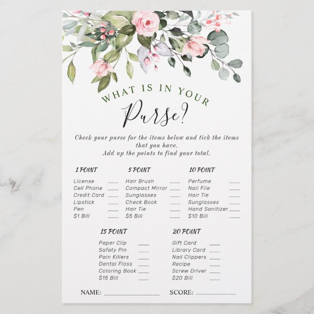 Papier Elégant jeu de Fête des mariées Rose Eucalyptus Bl (Devant)