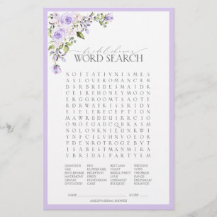Papier Élégant Lavender Lavender Fête des mariées Florale