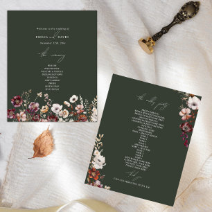 Papier Élégant Mariage Anémonique vert foncé