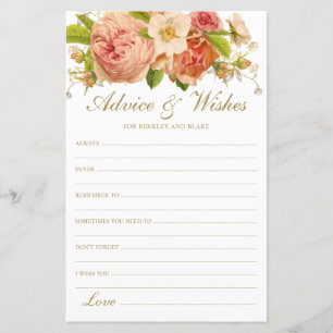Papier Elégant Mariage Floral Conseils et souhaits