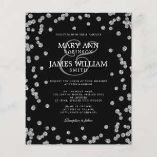 Papier Elégant Mariage Parties scintillant Argent Confett