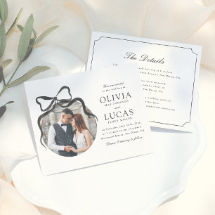 Papier Élégant Mariage photo à budget formel Bow tout-en-