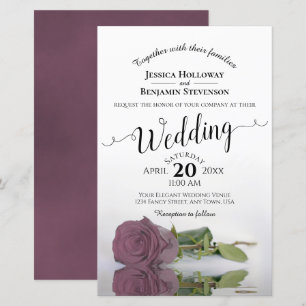 Papier Elégant Mauve Dusty Rose BUDGET Faire-part de mari