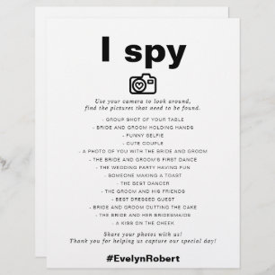 Papier Élégant minimaliste Formal I Spy Mariage Jeu