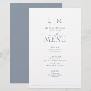 Papier Élégant monogramme de calligraphie bleu Dusty