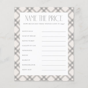 Papier Elegant Naissance Année Nom du jeu de prix