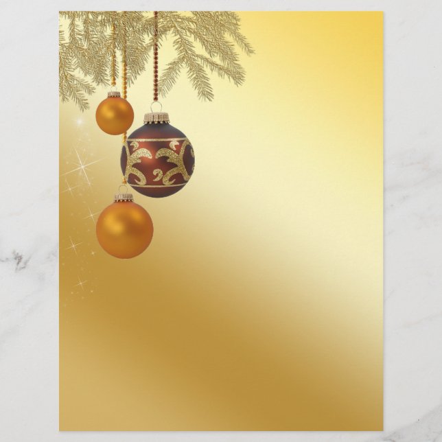 Papier Élégant Noël d'or (Devant)