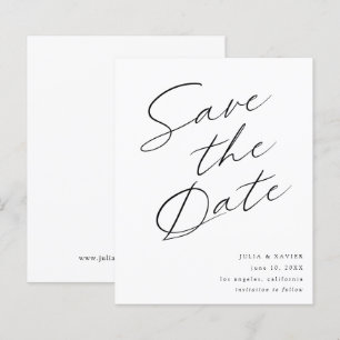 Papier Élégant noir et blanc budget Enregistrer la date V