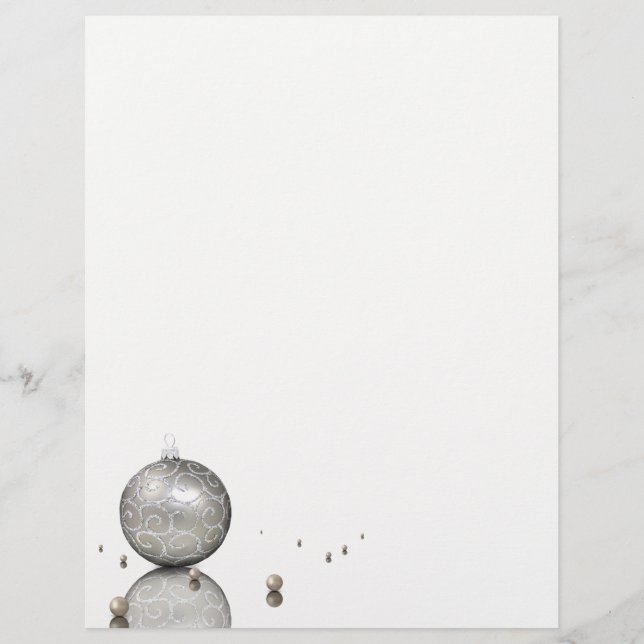 Papier Élégant ornement de Parties scintillant d'argent - (Devant)