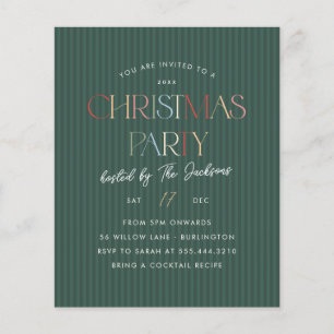 Papier Élégant Par de Noël Budget Rayure Verte Colorée