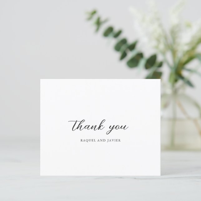 Papier Elegant Photo Budget Wedding Thank You Card (Debout devant)