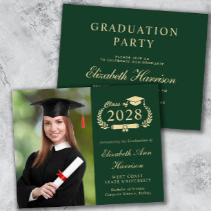 Papier Élégant Photo College Graduation Party Invitation