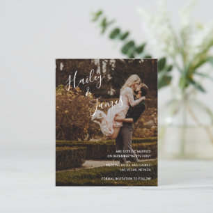 Papier Élégant Photo Moderne Budget Mariage Économisez la