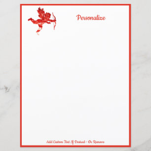 Papier Élégant Romantique Cherub Cupid Valentine Rouge