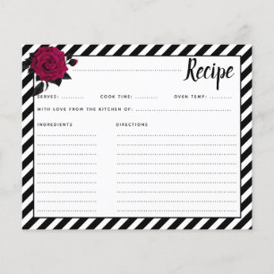 Papier Elégant Rose Black Stripes Goth Bridal Recette