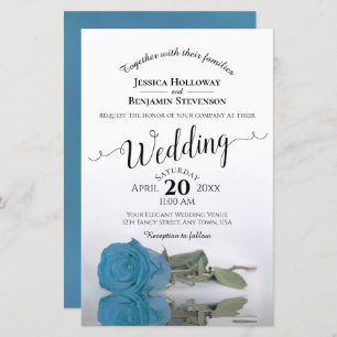 Papier Élégant Rose Sky Blue BUDGET Faire-part de mariage