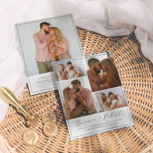 Papier Élégant Script Minimaliste 5 Photos Mariage