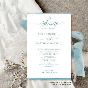Papier Elegant Sea Glass Watercolor Frame Wedding Program