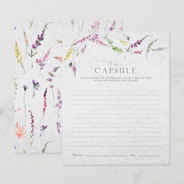 Papier Élégant temps Capsule Fleur sauvage Floral Shower  (Devant / Derrière)