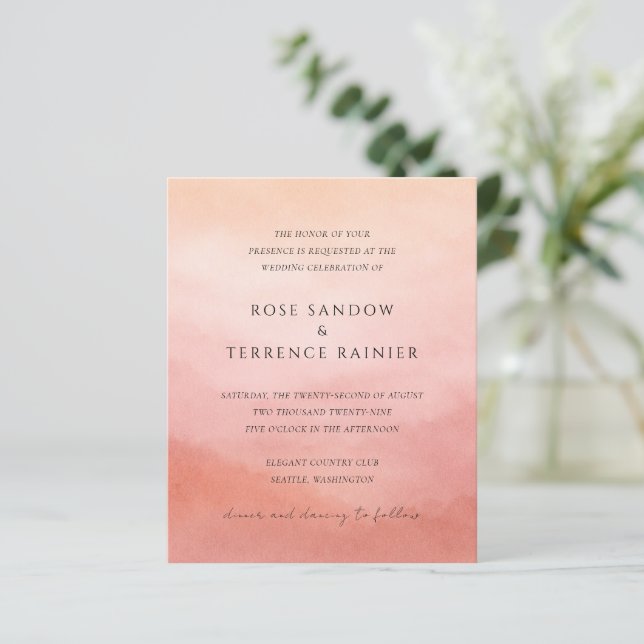 Papier Elegant Tropical Sunset Wedding Invitation (Debout devant)