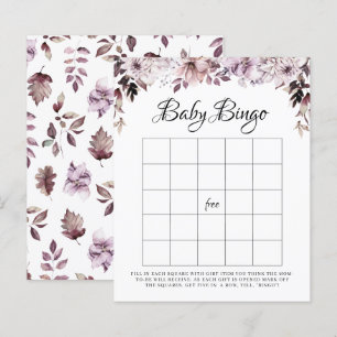 Papier Élégant Violet Foliage Bingo Bingo Jeu