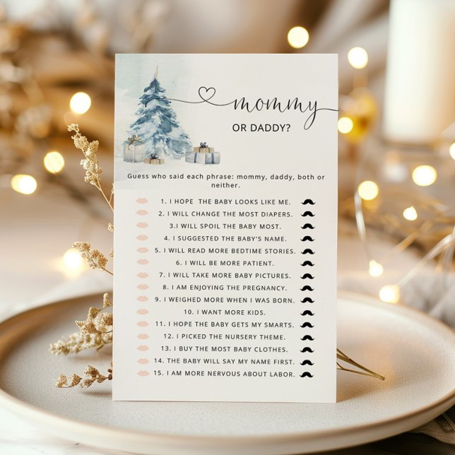 Papier Elegant winter Mommy or Daddy Baby Shower game (Créateur téléchargé)