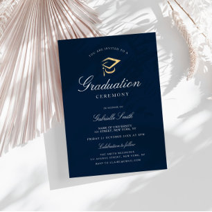 Papier Élégante cérémonie de remise des diplômes bleu mar