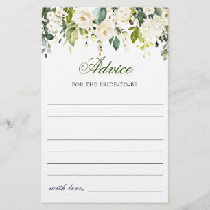 Papier Elégante Eucalyptus Rose blanche Voeux & Conseils 