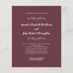 Papier Élégante Faire-part de mariage budgétaire blanc bo