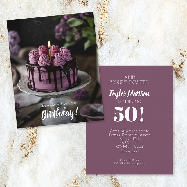Papier Élégante gâteau Invitations de fête d'anniversaire (Créateur téléchargé)