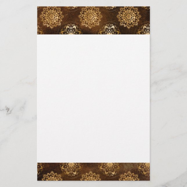 Papier Elégante Gold Foil et Black Indian Mandala (Devant)