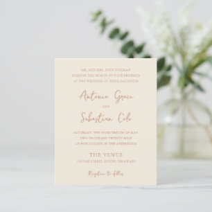 Papier Élégante invitation de mariage neutre et terreuse