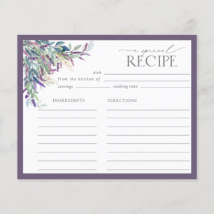 Papier Elégante Lavender Floral Fête des mariées Recette 