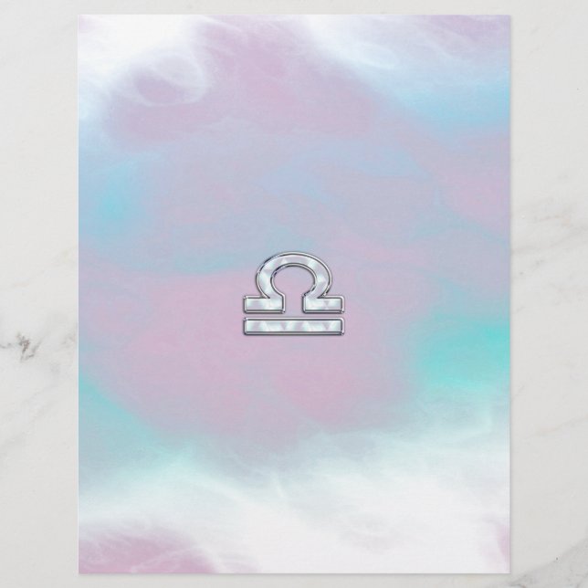 Papier Élégante Libra Zodiac signe Mère de Pearl Style