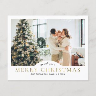 Papier Élégante photo de Noël en or classique