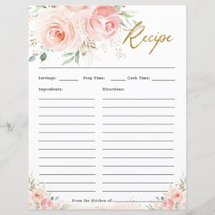 Papier Élégante recette Blush Rose Floral Bridal Bring