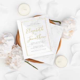 Papier Élégante typographie du budget Marble Engagement