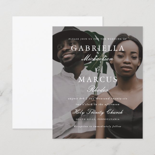 Papier Élégante typographie superposer le Mariage budgéta (Devant / Derrière)