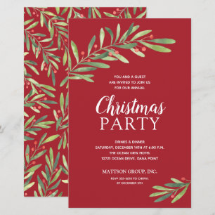 Papier Élégante verdure Invitations Budget de Noël